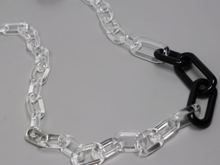 Black and Clear Statement Chain Necklace Supply