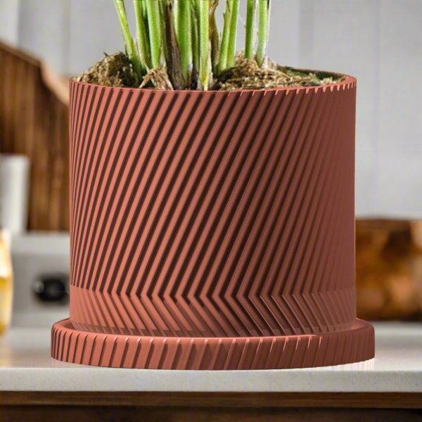 The Parallax Planter Pots with Draiange and Drip Tray, Unique Modern Plant Pot Hot on Sale