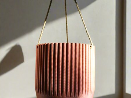 Mid Century Ribbed Hanging Plant Pots Online Sale